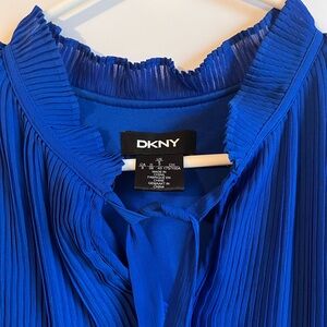 DKNY Blue Pleated Mini Dress